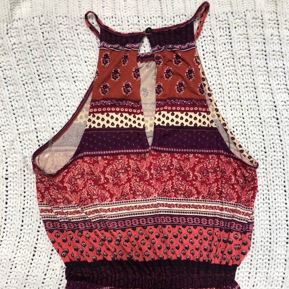 SOLD American Eagle XXS Soft & Sexy Pink Burgundy Floral Maxi Dress - Picture 10 of 14